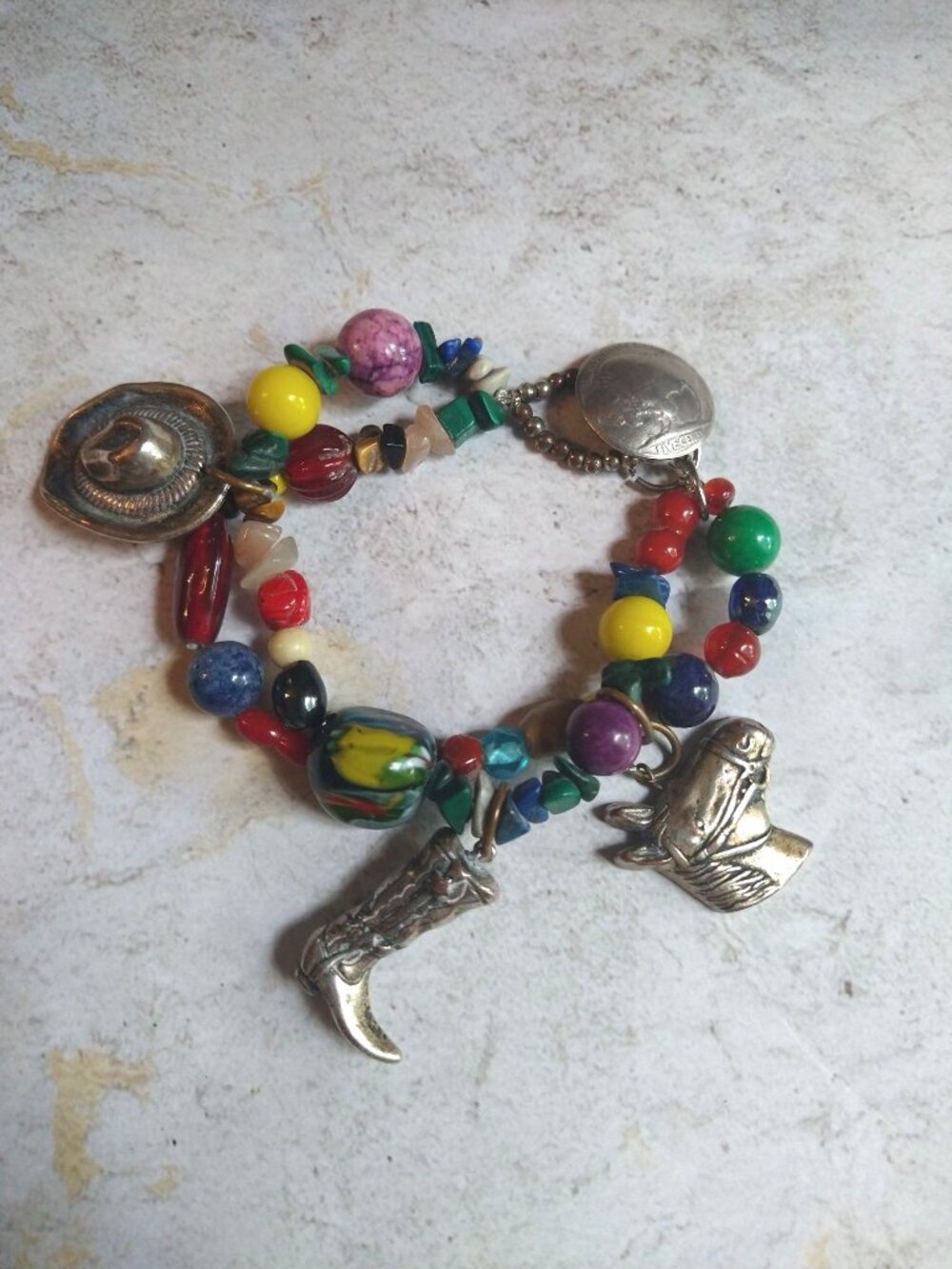 Western Cowgirl Horse Beaded Bracelet Multi-colored